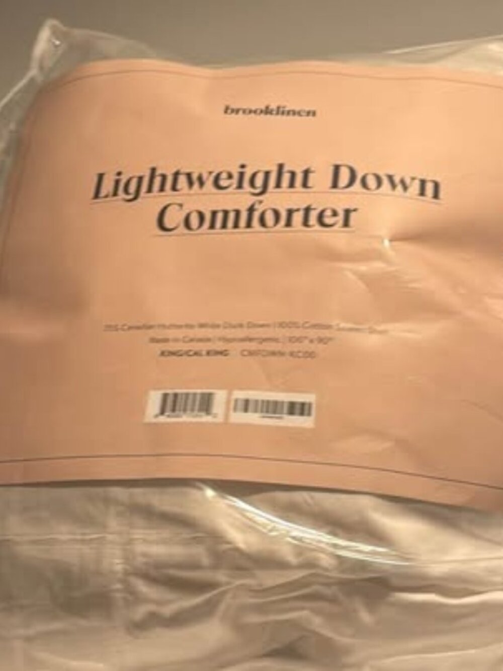 Brooklinen King/Cal King Lightweight Duck Down Comforter
